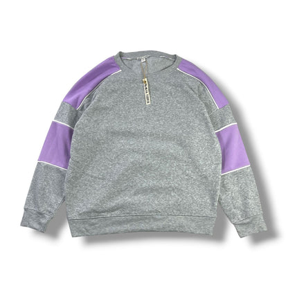 POLERÓN MORAL FIBER MUJER TALLA XL GRIS/LILA