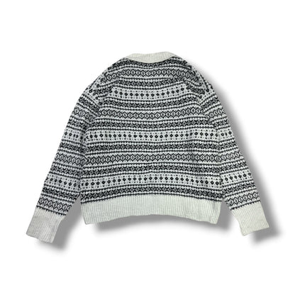 SWEATER AMERICAN EAGLE MUJER TALLA XS ESTAMPADO BLANCO Y NEGRO