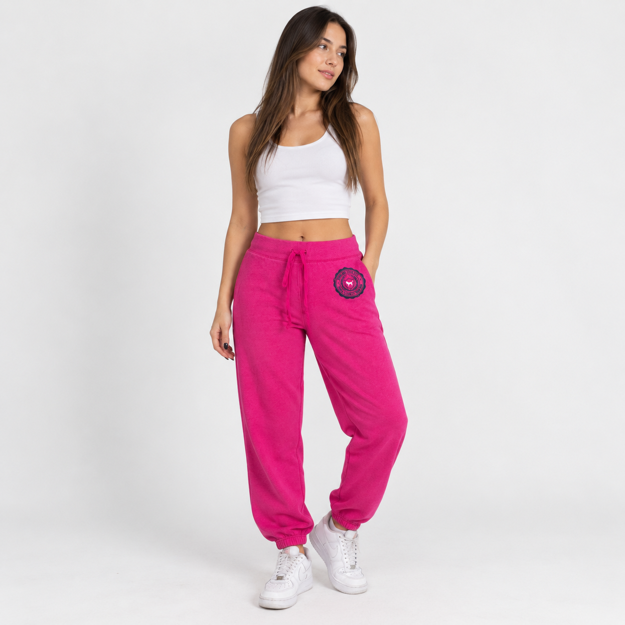 PANTALÓN JOGGER PINK VICTORIA'S SECRET MUJER TALLA M FUCSIA
