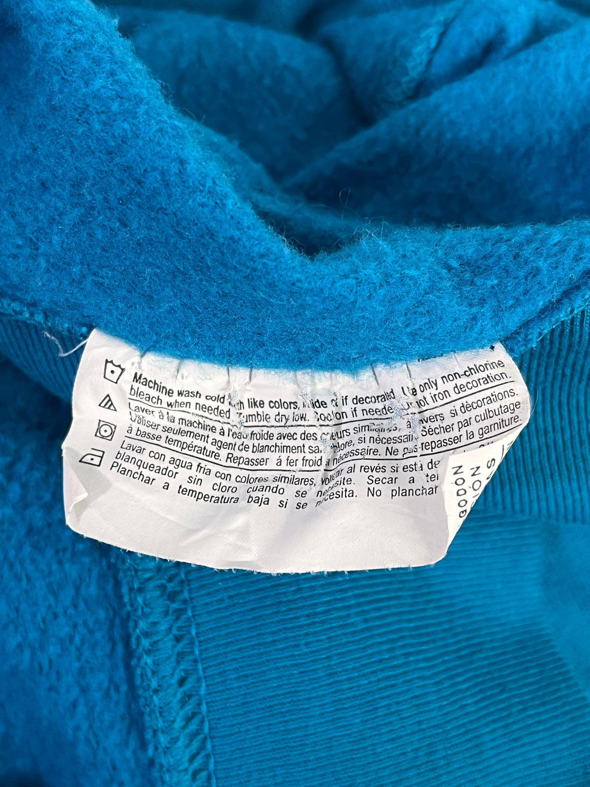 POLERÓN CHAMPION MUJER TALLA L AZUL TURQUESA CON CAPUCHA
