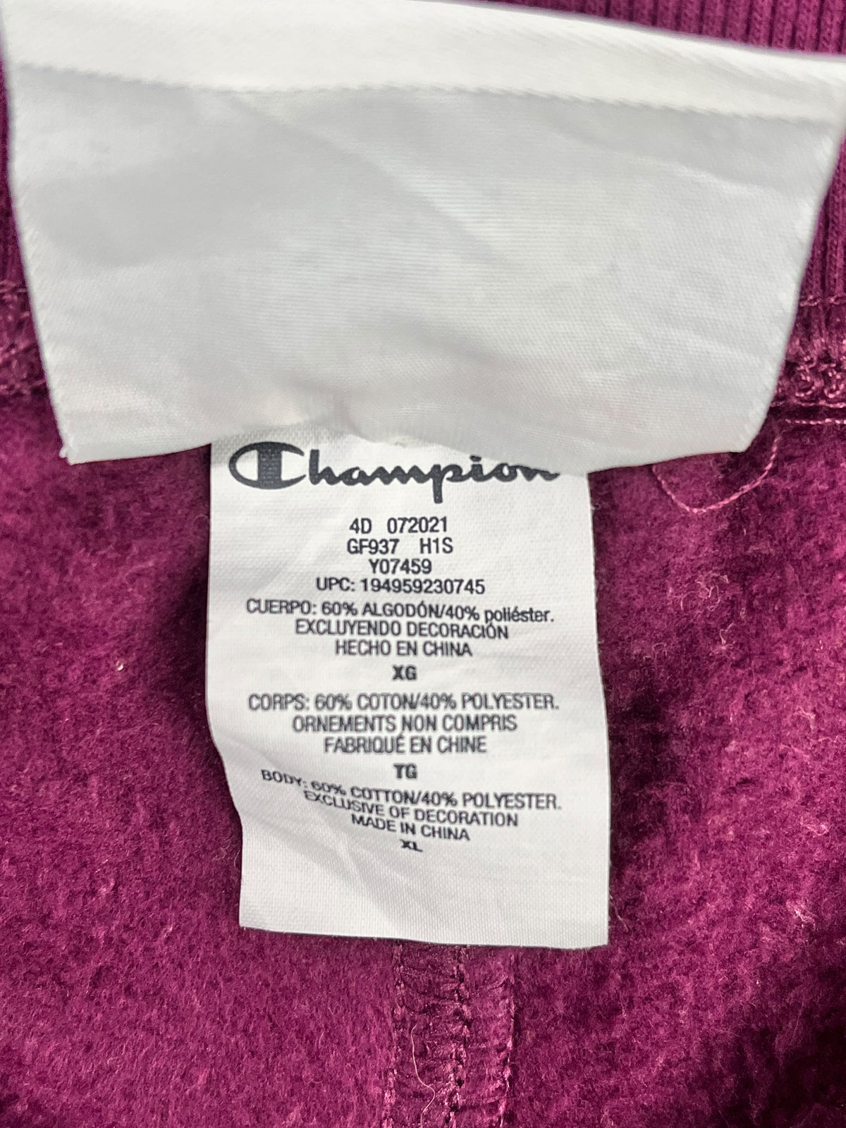 PANTALÓN JOGGER CHAMPION MUJER XL BURDEO