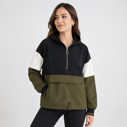CHAQUETA LIGERA ZARA MUJER TALLA XL NEGRA/VERDE