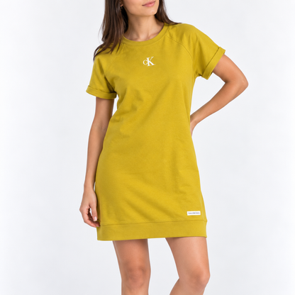 VESTIDO CALVIN KLEIN JEANS MUJER TALLA XS MOSTAZA