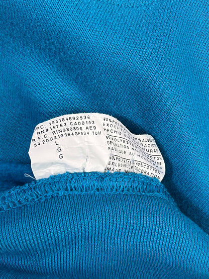 POLERÓN CHAMPION MUJER TALLA L AZUL TURQUESA CON CAPUCHA