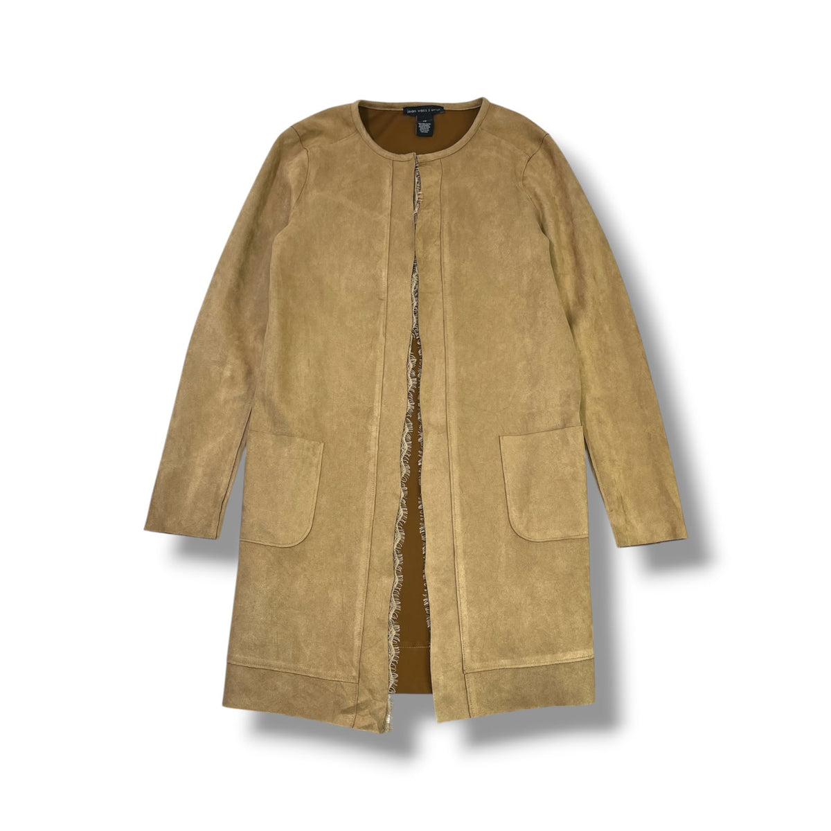 ABRIGO JOAN VASS NEW YORK MUJER XS BEIGE EFECTO GAMUZA