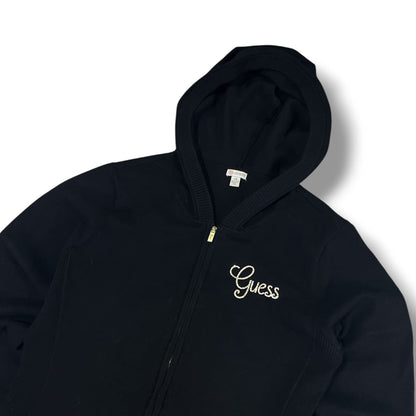 Guess Hoodie Negra con Cierre Mujer