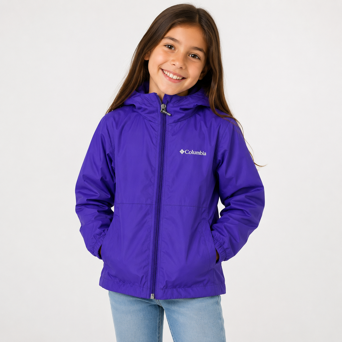 CHAQUETA COLUMBIA NIÑA TALLA S (7/8) MORADA