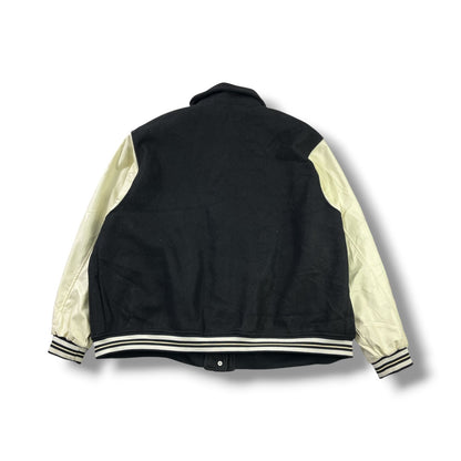 CHAQUETA BOMBER H&M DIVIDED CALIFORNIA ATHLETIC TALLA XL NEGRA/CREMA