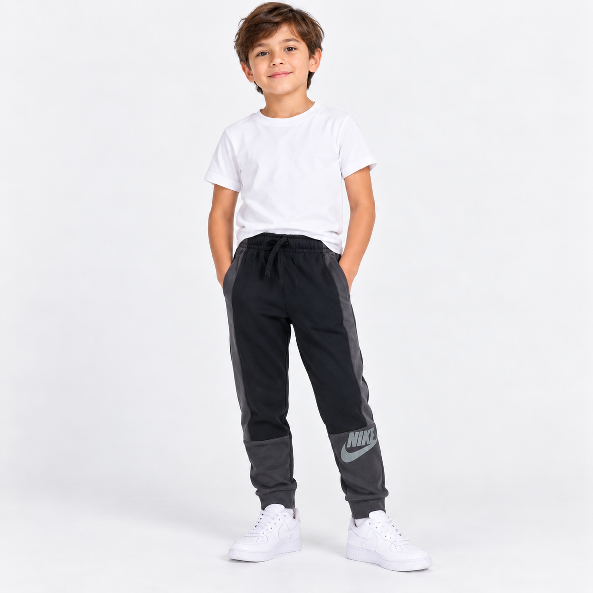 PANTALÓN JOGGER NIKE NIÑO TALLA S NEGRO Y GRIS