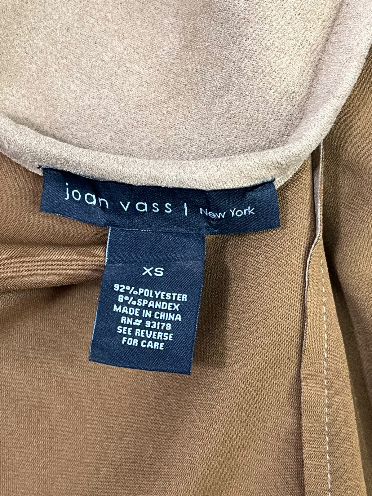 ABRIGO JOAN VASS NEW YORK MUJER XS BEIGE EFECTO GAMUZA