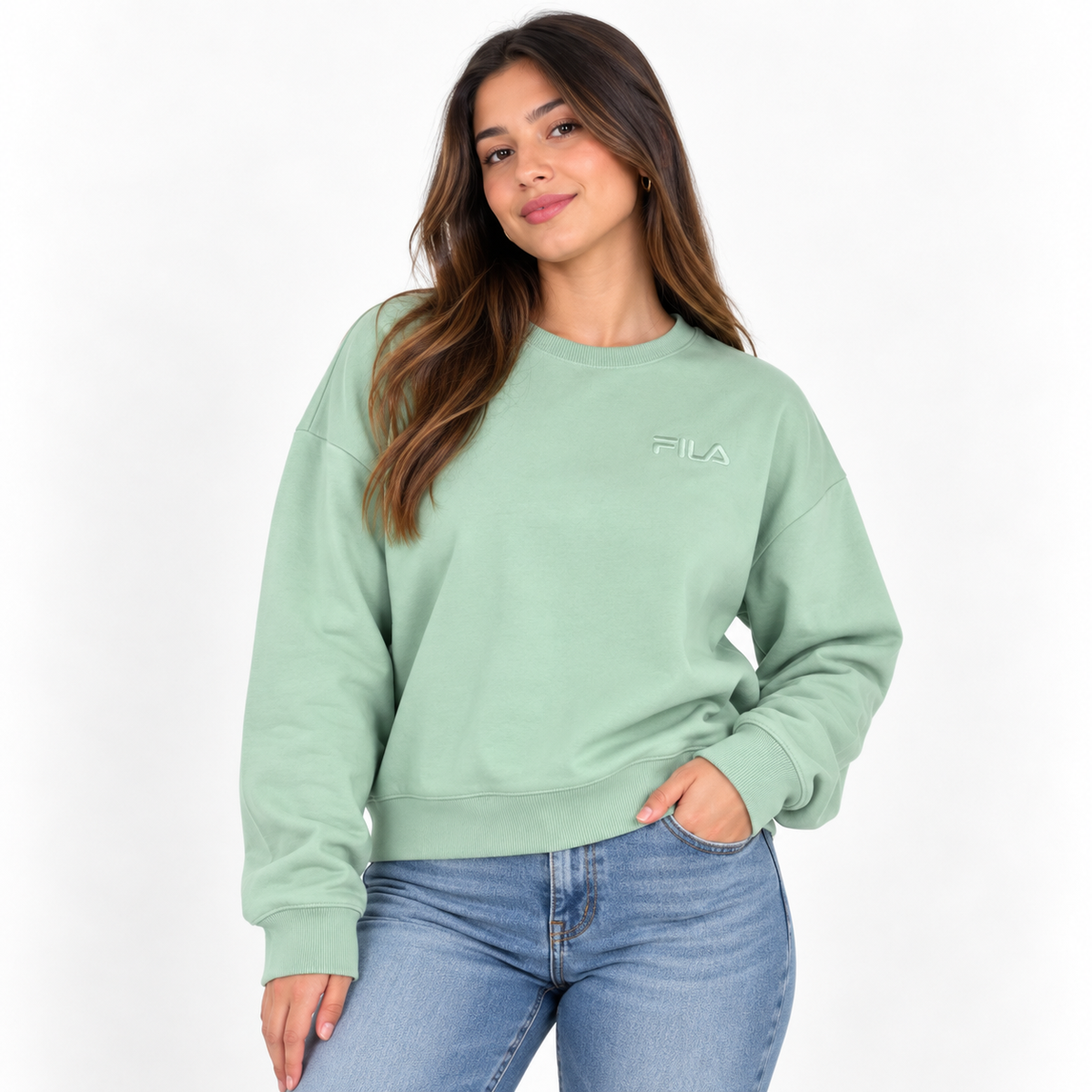 POLERÓN FILA MUJER TALLA L VERDE MENTA