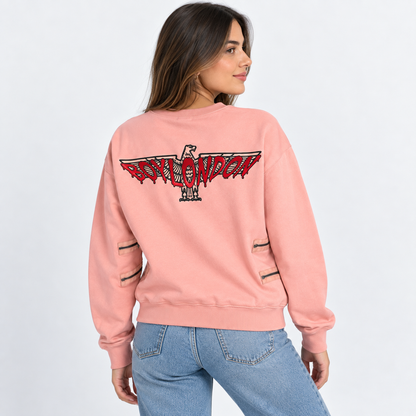 POLERÓN BOY LONDON MUJER TALLA XS ROSADO CON CIERRES