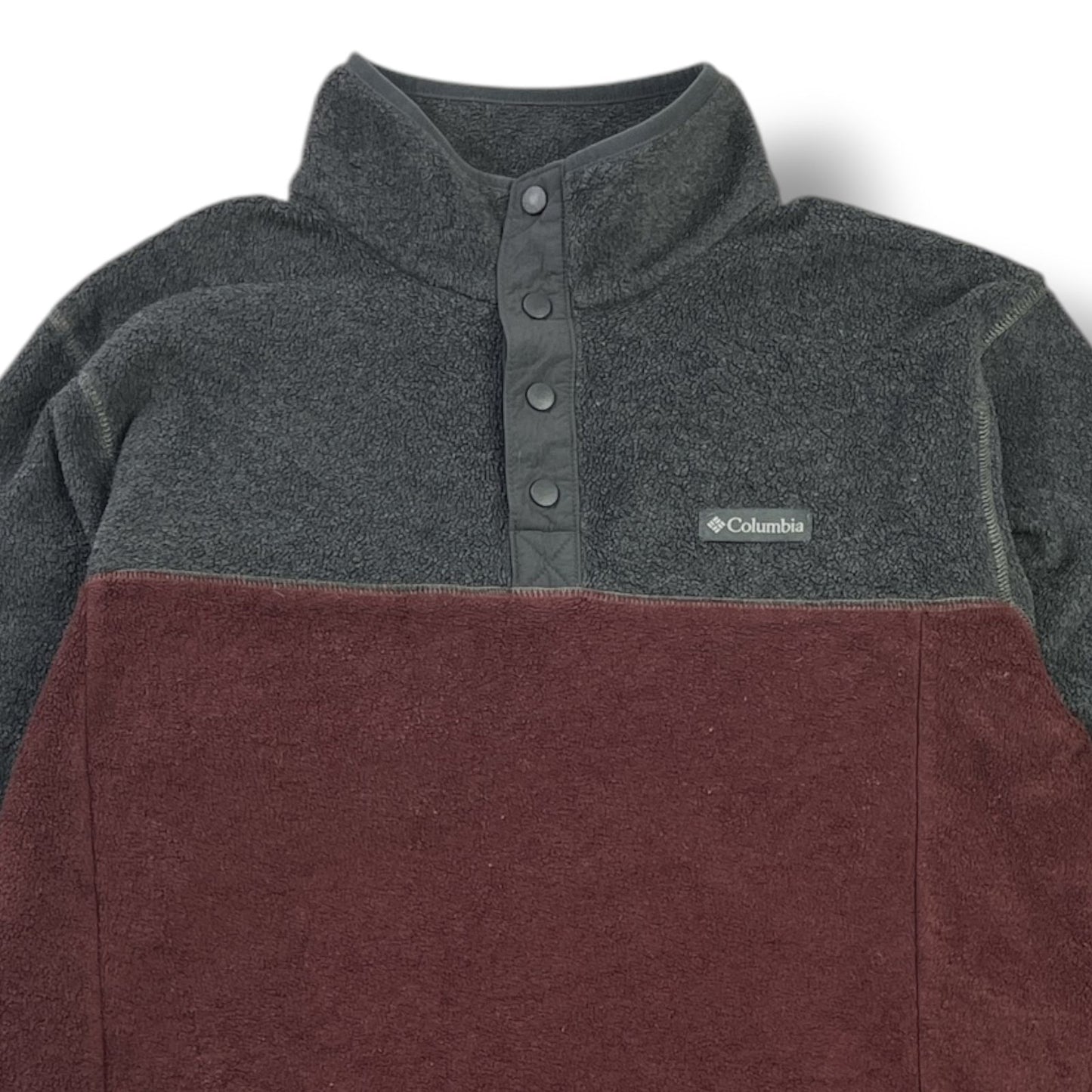 POLAR COLUMBIA HOMBRE TALLA M GRIS/BURDEO