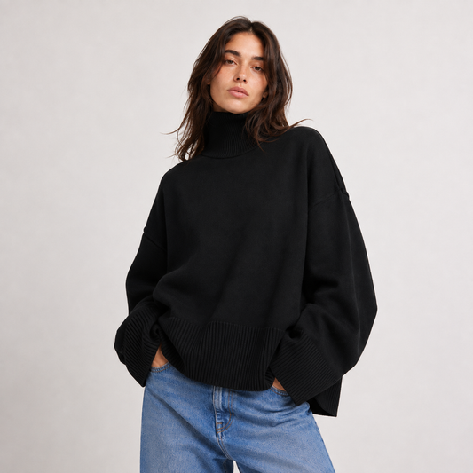 SWEATER GAP CUELLO ALTO OVERSIZE NEGRO TALLA M