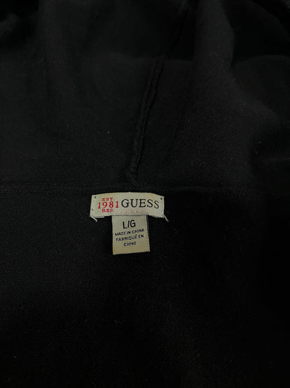 Guess Hoodie Negra con Cierre Mujer