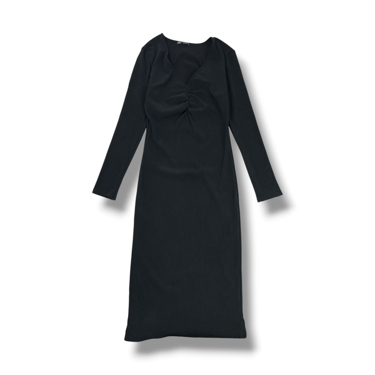 VESTIDO ZARA MUJER NEGRO MANGA LARGA · TALLA XL