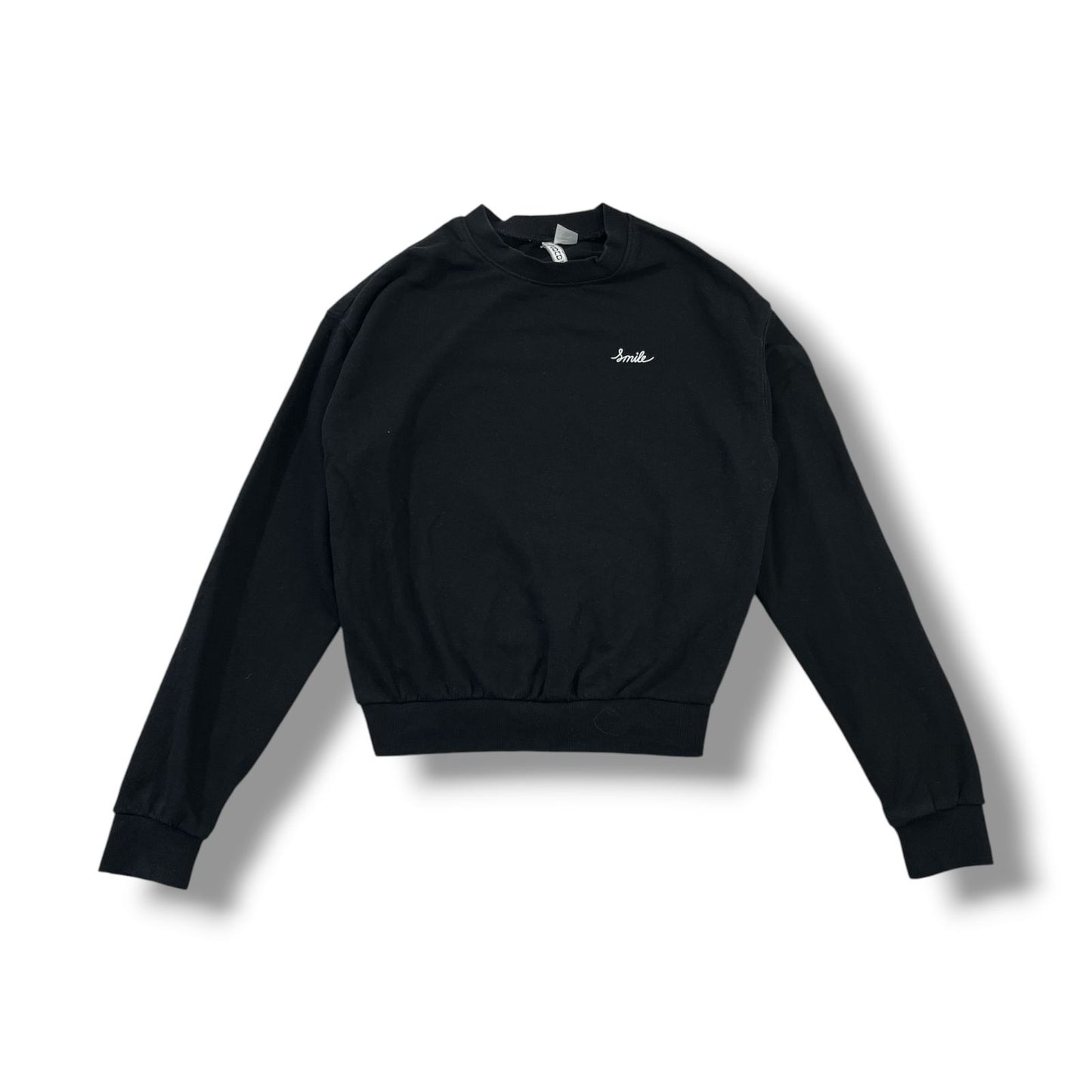 POLERÓN H&M DIVIDED SMILE MUJER TALLA XS NEGRO