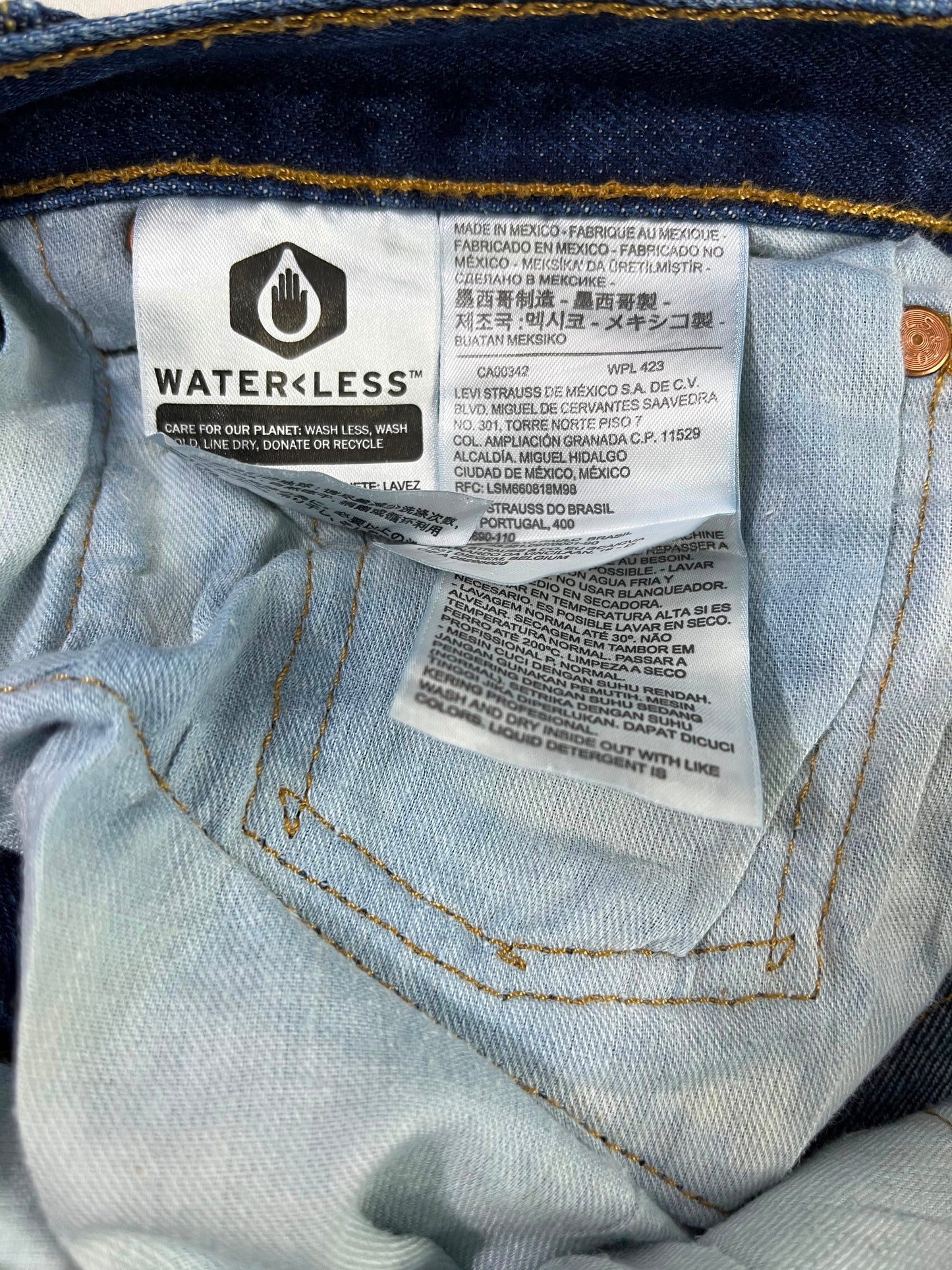 JEANS LEVI'S 501 ORIGINAL FIT AZUL Talla W34 L36