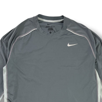 POLERA DEPORTIVA HOMBRE NIKE DRI-FIT MANGA LARGA TALLA M GRIS