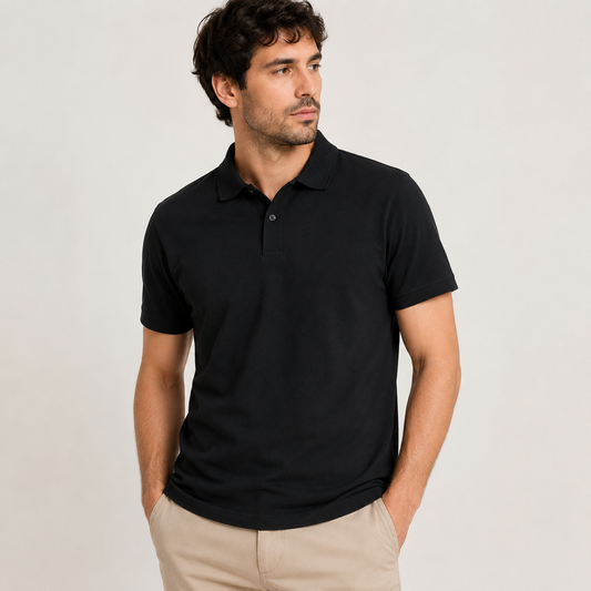 POLERA POLO ZARA HOMBRE TALLA XL NEGRA