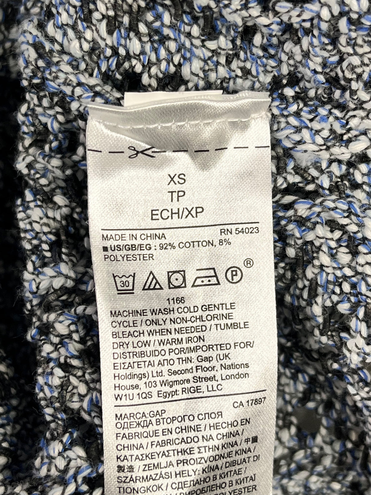 SWEATER SIN MANGAS GAP MUJER XS TEJIDO ABIERTO