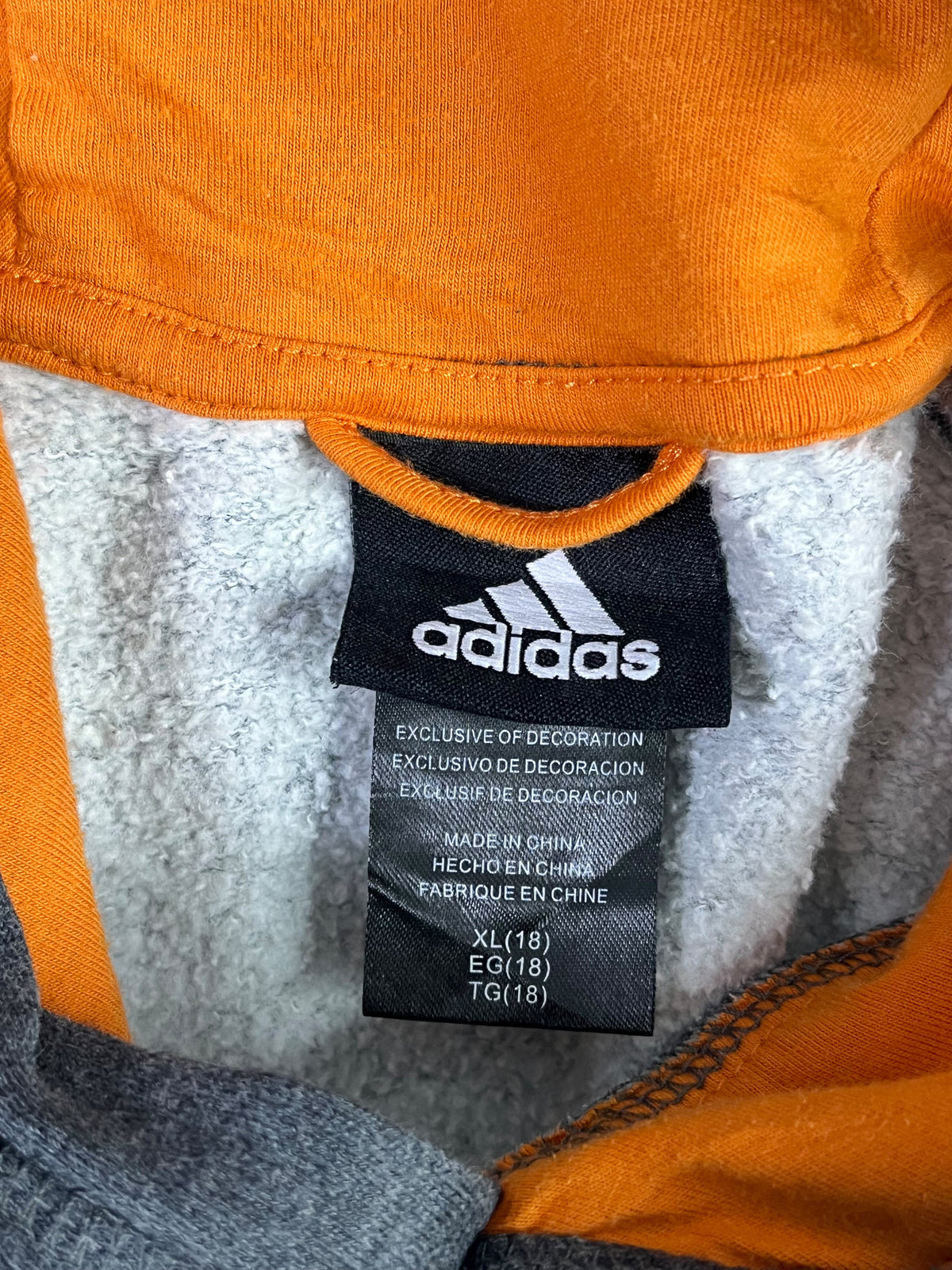 POLERÓN ADIDAS MUJER TALLA M APROX. GRIS CON NARANJO