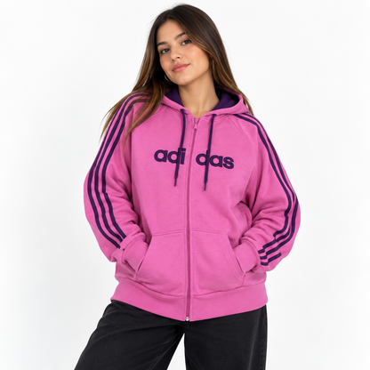 POLERÓN ADIDAS MUJER XL ROSADO CON CAPUCHA