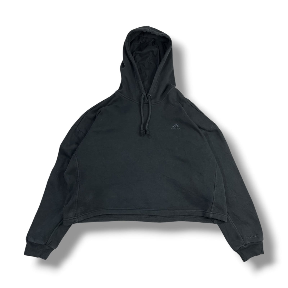 POLERÓN ADIDAS MUJER TALLA M OVERZISE NEGRO CON CAPUCHA